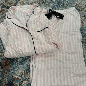 Pink Striped Pajama Set